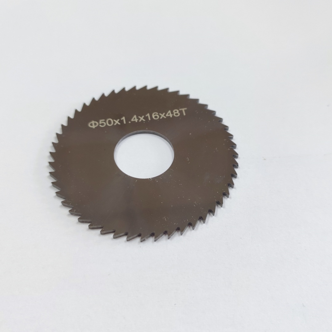 50 mm solid carbide saw cutter, 16 mm bore, 1.4 mm thickness, 48T for metal cutting