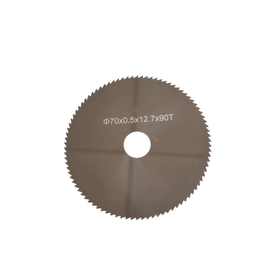 70 mm solid carbide saw cutter, 12.7 mm bore, 0.5 mm thickness, 90T for metal cutting
